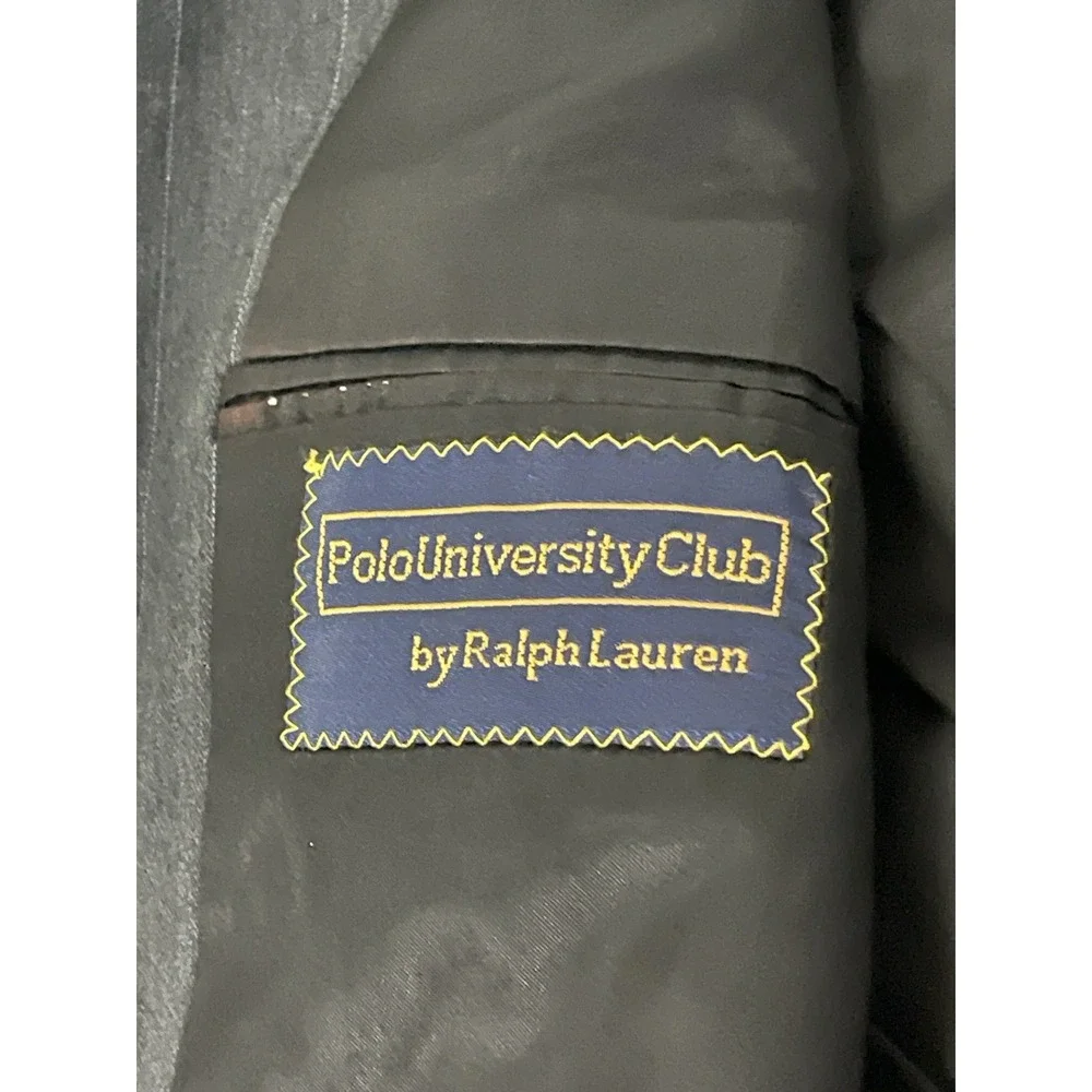Vintage Ralph Lauren Polo University‎ Club Gray Wool 2 Button Blazer Men's 42R
